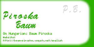 piroska baum business card